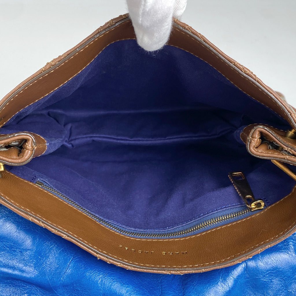 マークジェイコブス ロゴ ショルダーバッグ チェーン ショルダーバッグ レザー ブラウン レディース 【中古】brbag