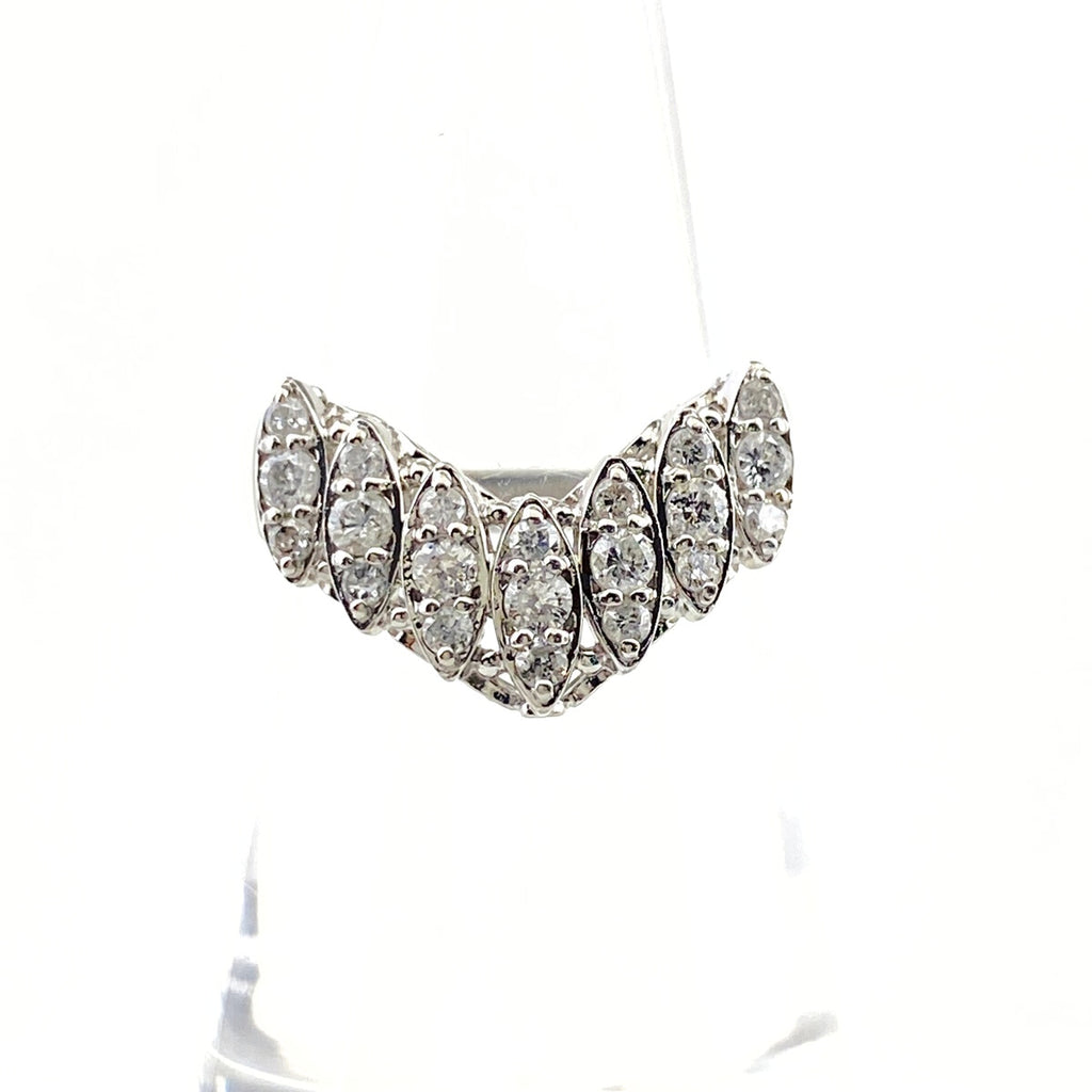 メレダイヤ デザインリング プラチナ 指輪 リング 12号 Pt900 ダイヤモンド レディース 【中古】nbjwl