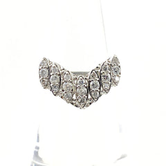 メレダイヤ デザインリング プラチナ 指輪 リング 12号 Pt900 ダイヤモンド レディース 【中古】nbjwl