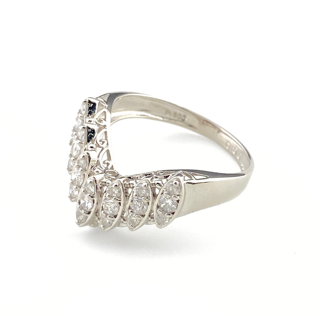 メレダイヤ デザインリング プラチナ 指輪 リング 12号 Pt900 ダイヤモンド レディース 【中古】nbjwl