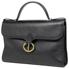 クリスチャンディオール ロゴ ハンドバッグ プッシュロック ハンドバッグ レザー ブラック レディース 【中古】brbag