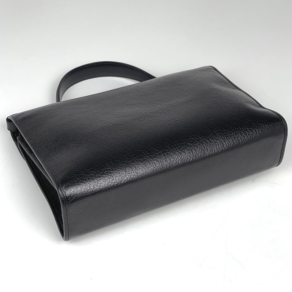 クリスチャンディオール ロゴ ハンドバッグ プッシュロック ハンドバッグ レザー ブラック レディース 【中古】brbag