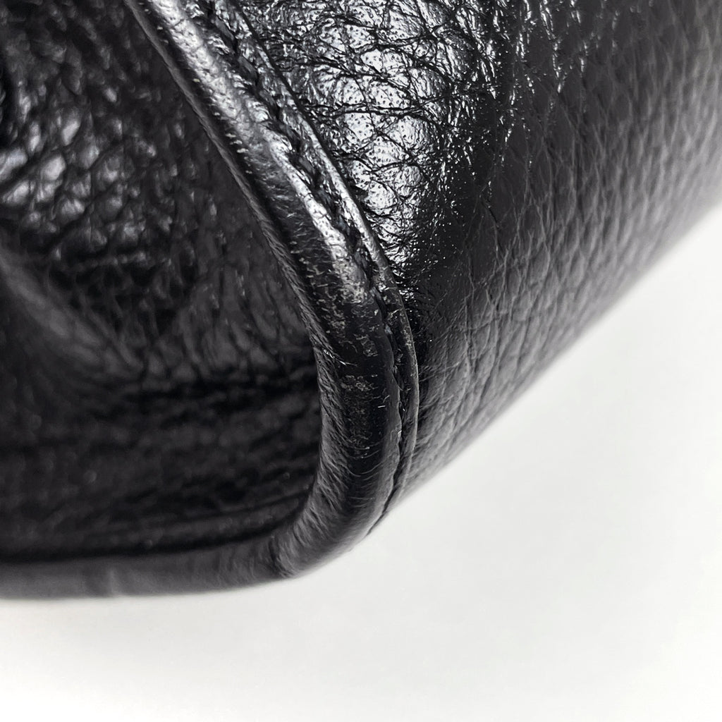 クリスチャンディオール ロゴ ハンドバッグ プッシュロック ハンドバッグ レザー ブラック レディース 【中古】brbag