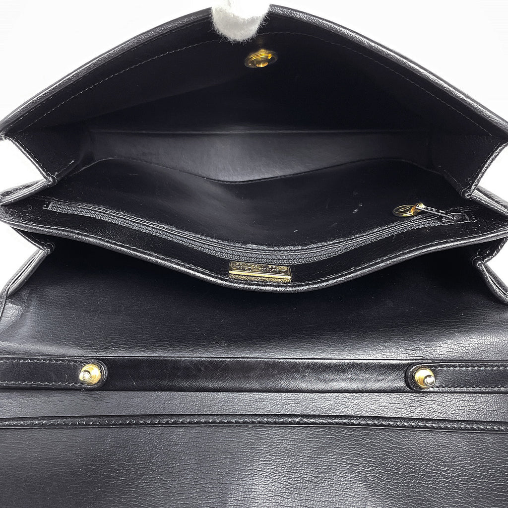 クリスチャンディオール ロゴ ハンドバッグ プッシュロック ハンドバッグ レザー ブラック レディース 【中古】brbag