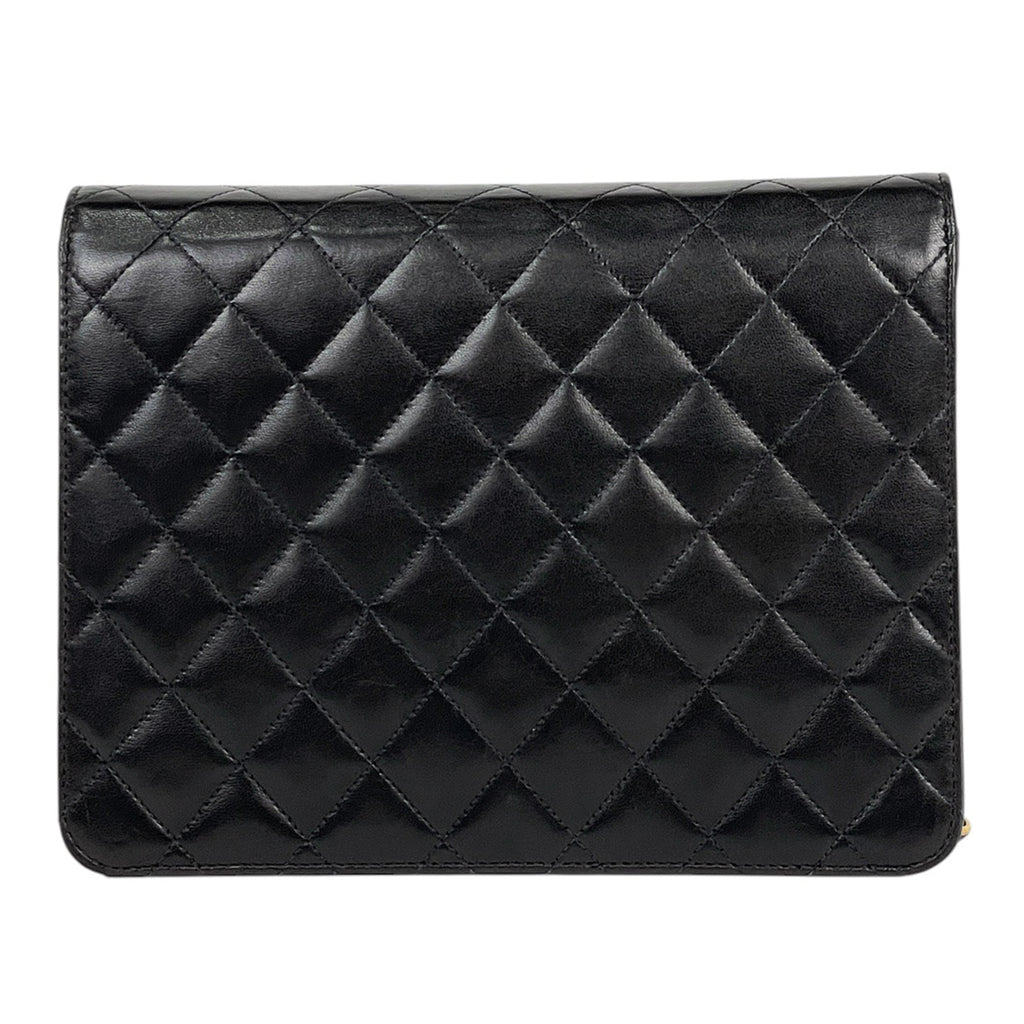 シャネル マトラッセ シングルフラップ チェーン ショルダーバッグ ココマーク プッシュロック ショルダーバッグ レザー ブラック A03569 レディース 【中古】brbag