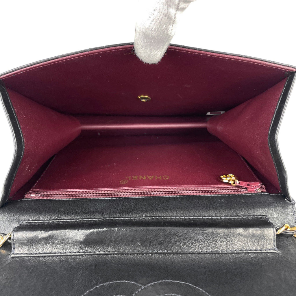 シャネル マトラッセ シングルフラップ チェーン ショルダーバッグ ココマーク プッシュロック ショルダーバッグ レザー ブラック A03569 レディース 【中古】brbag