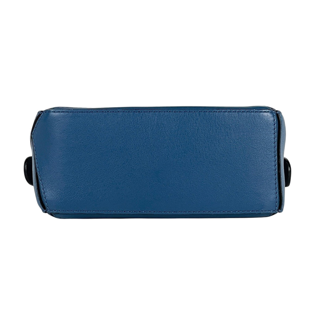 ロエベ パズルバッグ ミニ アナグラム 2WAY ショルダーバッグ ハンドバッグ レザー ブルー レディース 【中古】brbag