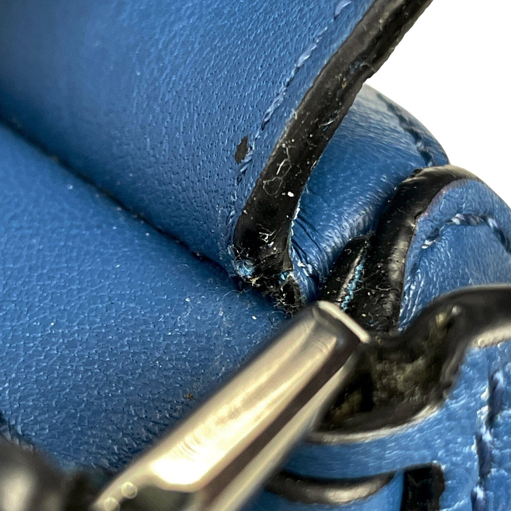 ロエベ パズルバッグ ミニ アナグラム 2WAY ショルダーバッグ ハンドバッグ レザー ブルー レディース 【中古】brbag