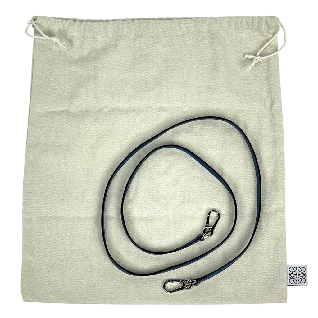 ロエベ パズルバッグ ミニ アナグラム 2WAY ショルダーバッグ ハンドバッグ レザー ブルー レディース 【中古】brbag