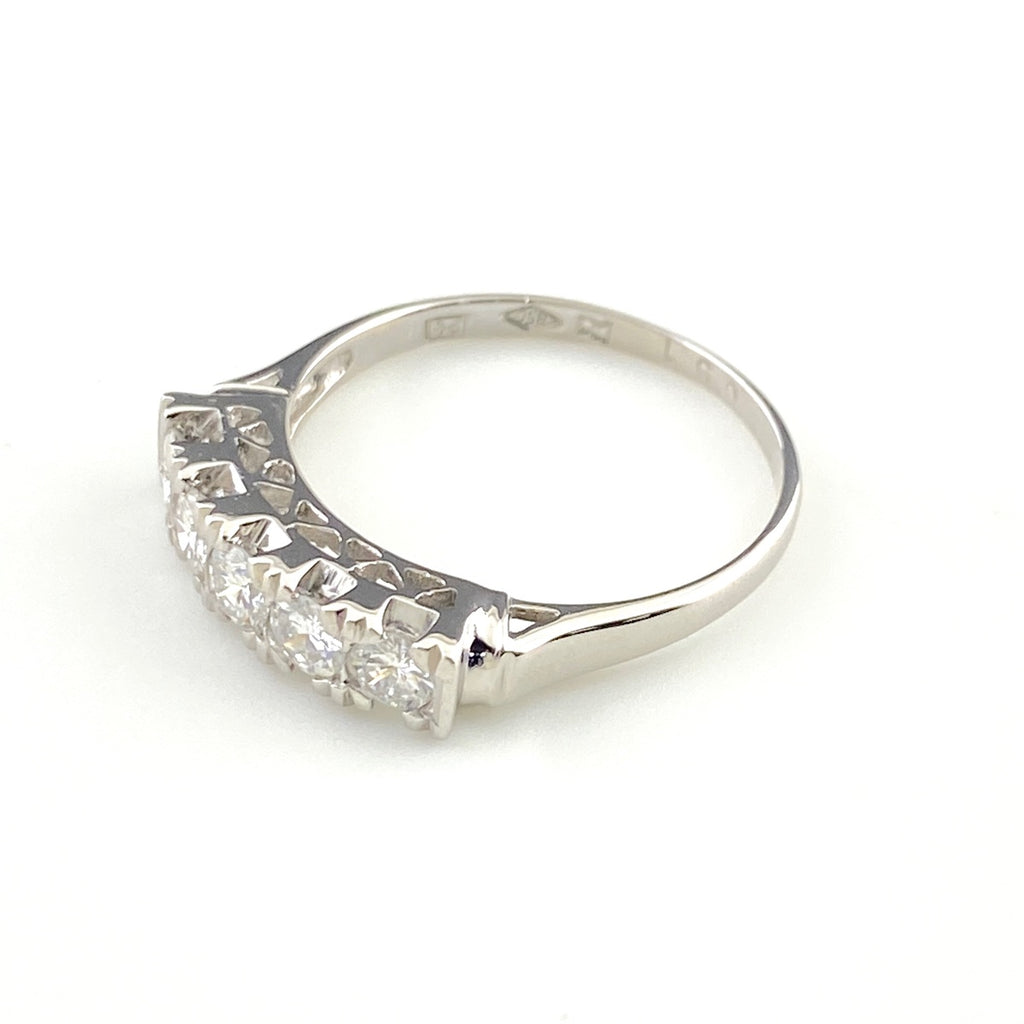 メレダイヤ デザインリング プラチナ 指輪 リング 13号 Pt850 ダイヤモンド レディース 【中古】nbjwl