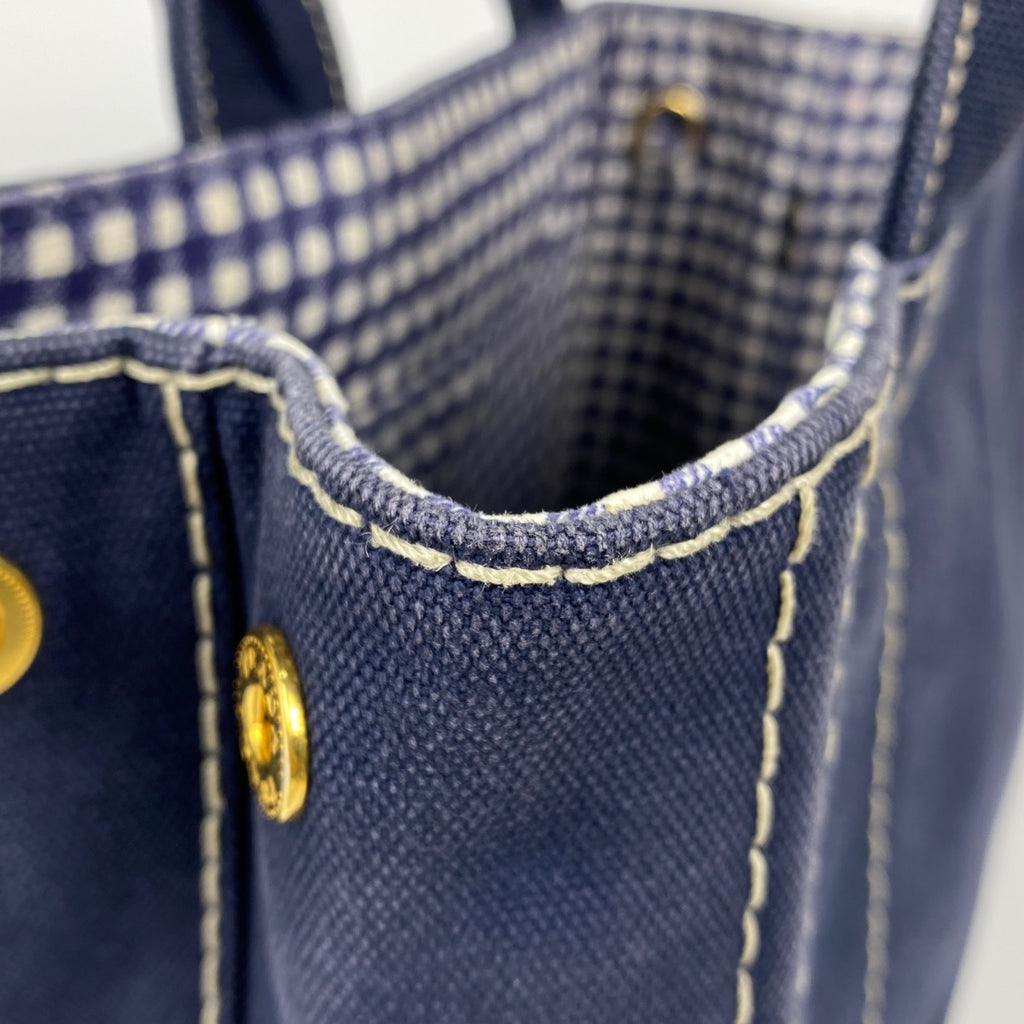 プラダ カナパトート 2WAY ショルダーバッグ トートバッグ デニム ネイビー レディース 【中古】brbag