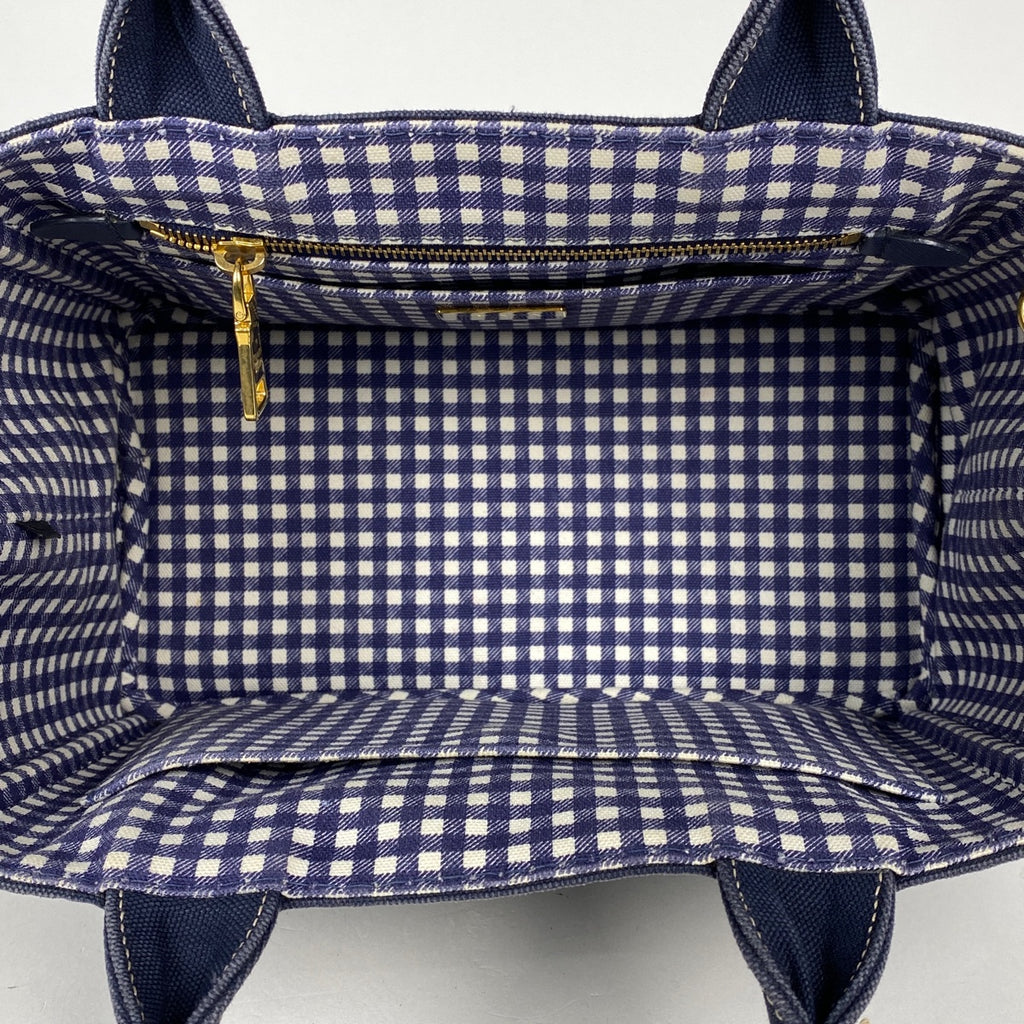 プラダ カナパトート 2WAY ショルダーバッグ トートバッグ デニム ネイビー レディース 【中古】brbag