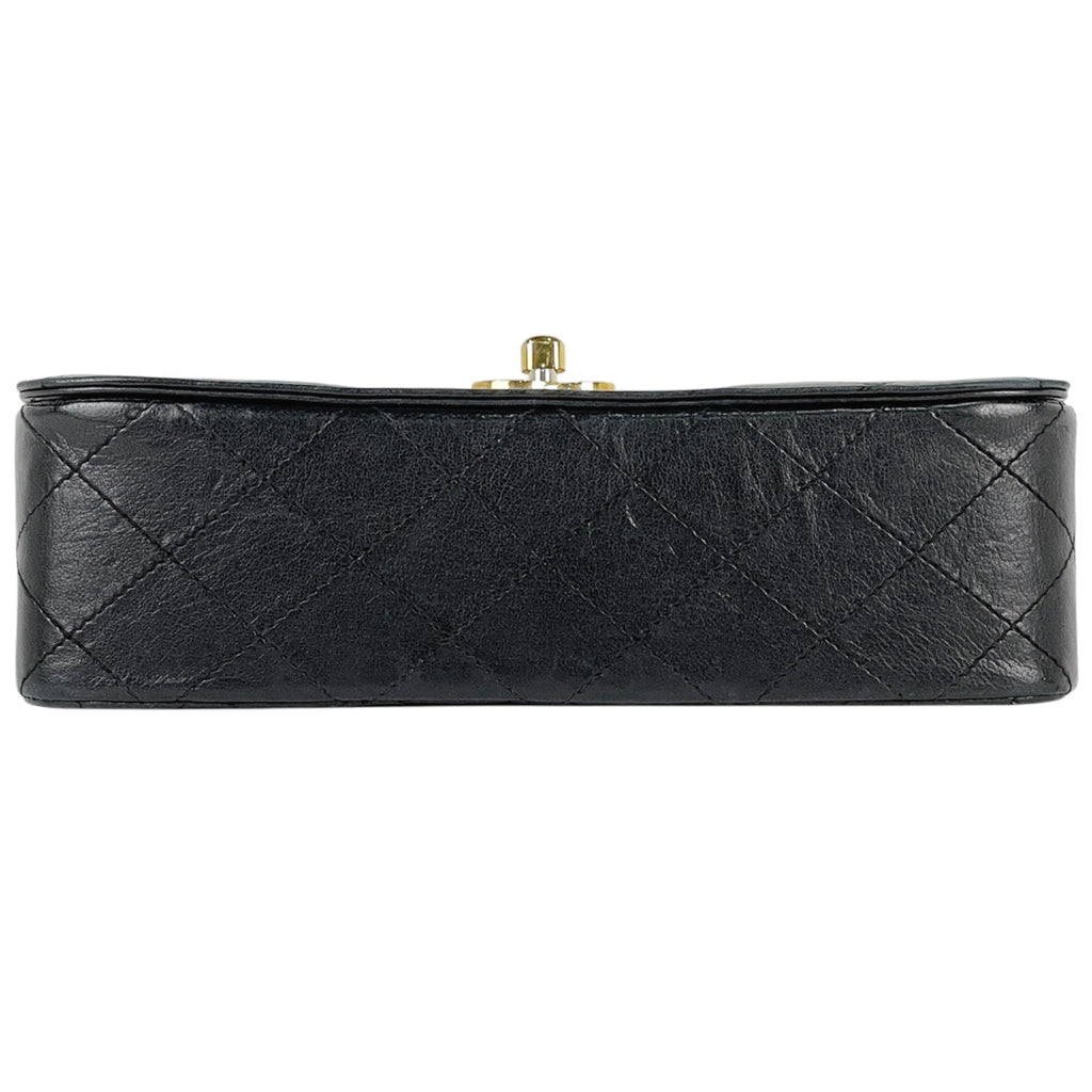 シャネル マトラッセ シングルフラップ チェーン ショルダーバッグ Wチェーン ショルダーバッグ レザー ブラック レディース 【中古】brbag