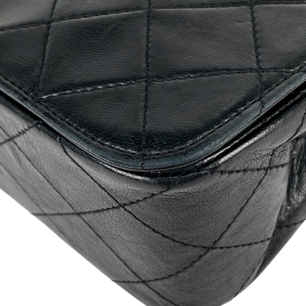 シャネル マトラッセ シングルフラップ チェーン ショルダーバッグ Wチェーン ショルダーバッグ レザー ブラック レディース 【中古】brbag