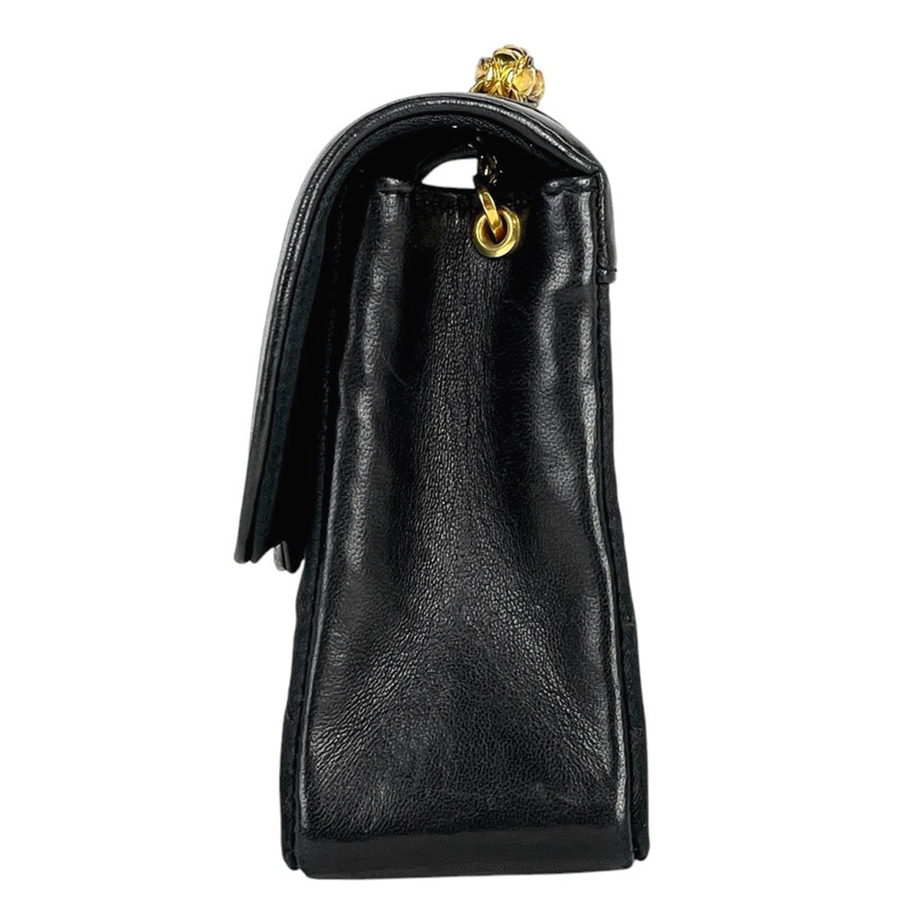 シャネル ココマーク チェーン ショルダーバッグ マトラッセ ショルダーバッグ サテン ブラック レディース 【中古】brbag