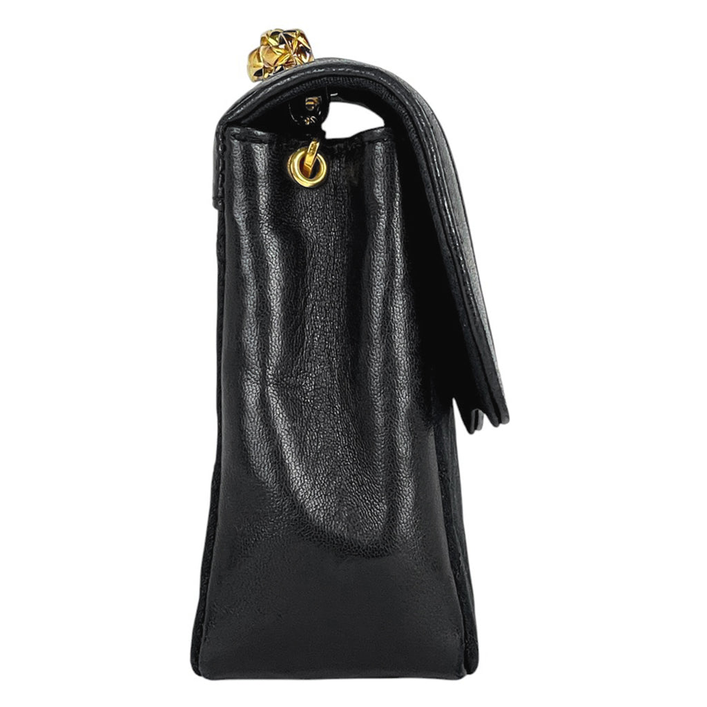 シャネル ココマーク チェーン ショルダーバッグ マトラッセ ショルダーバッグ サテン ブラック レディース 【中古】brbag