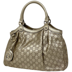 グッチ グッチシマ スーキー ハンドバッグ トートバッグ シグネチャー ハンドバッグ シマレザー ゴールド 211944 レディース 【中古】brbag