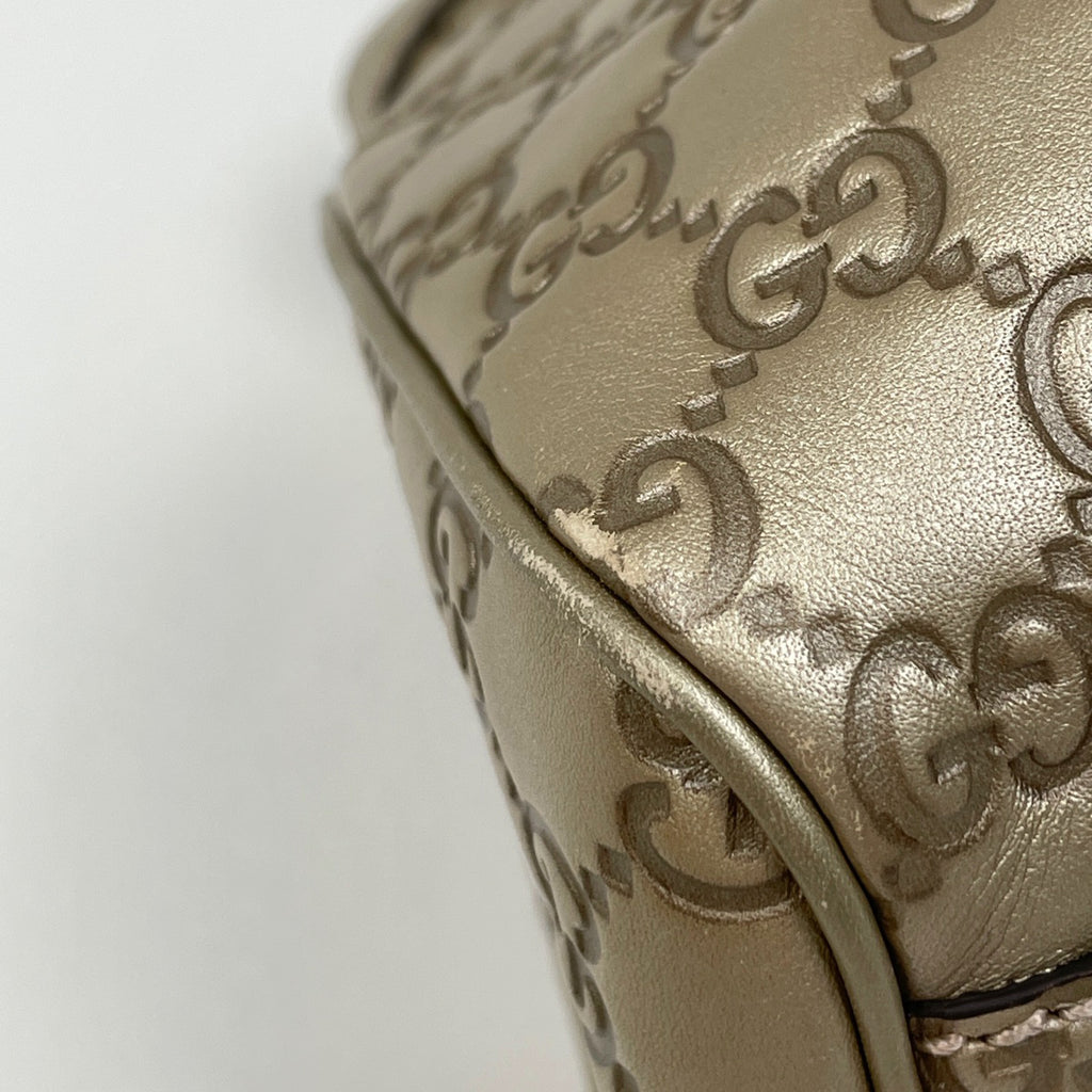 グッチ グッチシマ スーキー ハンドバッグ トートバッグ シグネチャー ハンドバッグ シマレザー ゴールド 211944 レディース 【中古】brbag