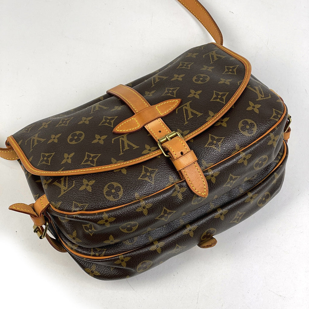 ルイ・ヴィトン ソミュール 30 斜め掛け ショルダーバッグ モノグラム ブラウン M42256 レディース 【中古】brbag