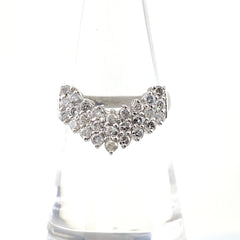 メレダイヤ デザインリング プラチナ 指輪 リング 11号 Pt900 ダイヤモンド レディース 【中古】nbjwl