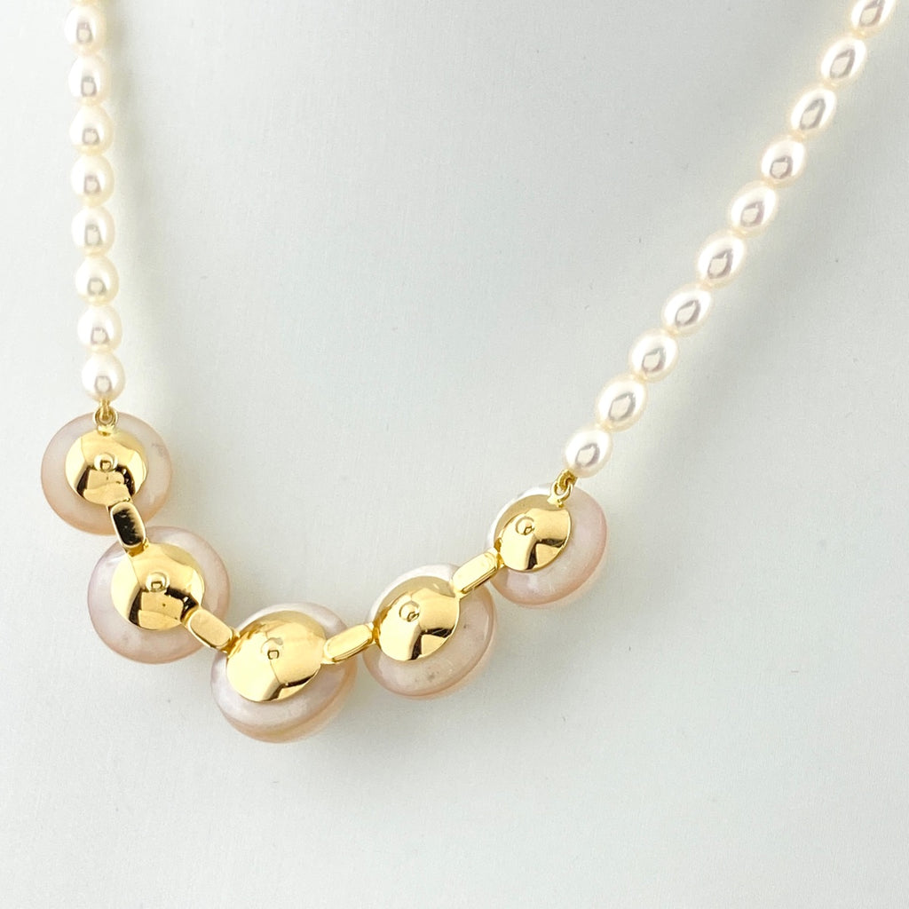 タサキ パール デザインネックレス YG イエローゴールド ペンダント 真珠 ネックレス K18 パール レディース 【中古】brjwl