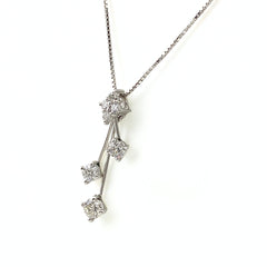 メレダイヤ デザインネックレス プラチナ ペンダント ネックレス Pt900 Pt850 ダイヤモンド レディース 【中古】nbjwl