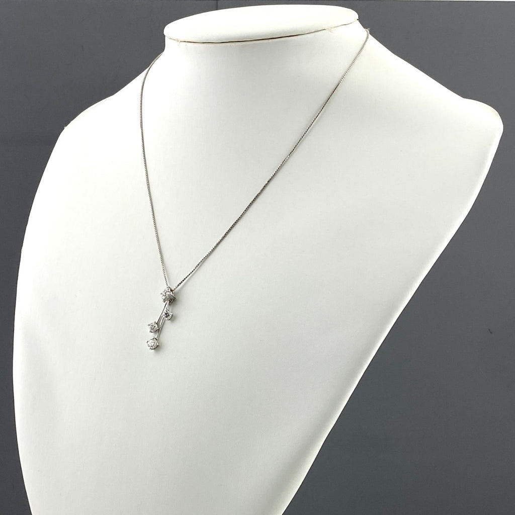 メレダイヤ デザインネックレス プラチナ ペンダント ネックレス Pt900 Pt850 ダイヤモンド レディース 【中古】nbjwl