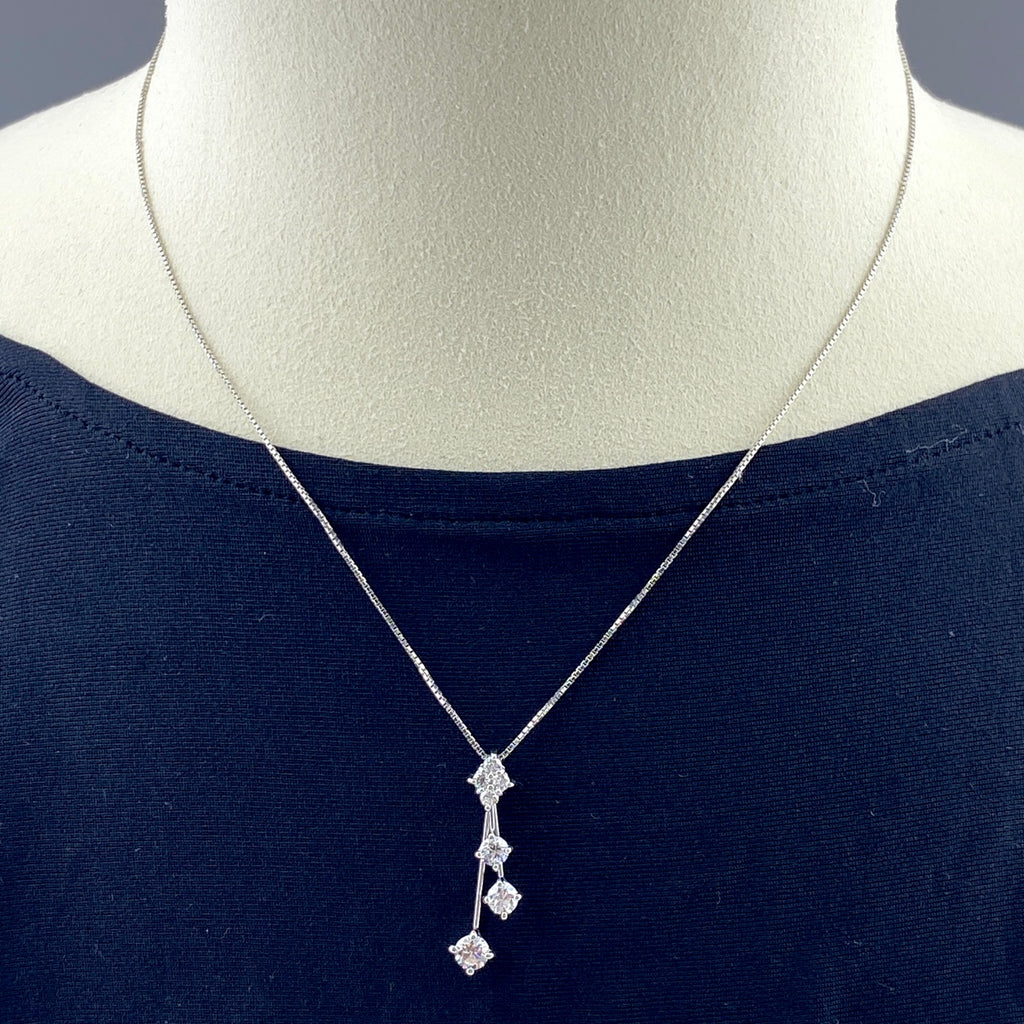 メレダイヤ デザインネックレス プラチナ ペンダント ネックレス Pt900 Pt850 ダイヤモンド レディース 【中古】nbjwl