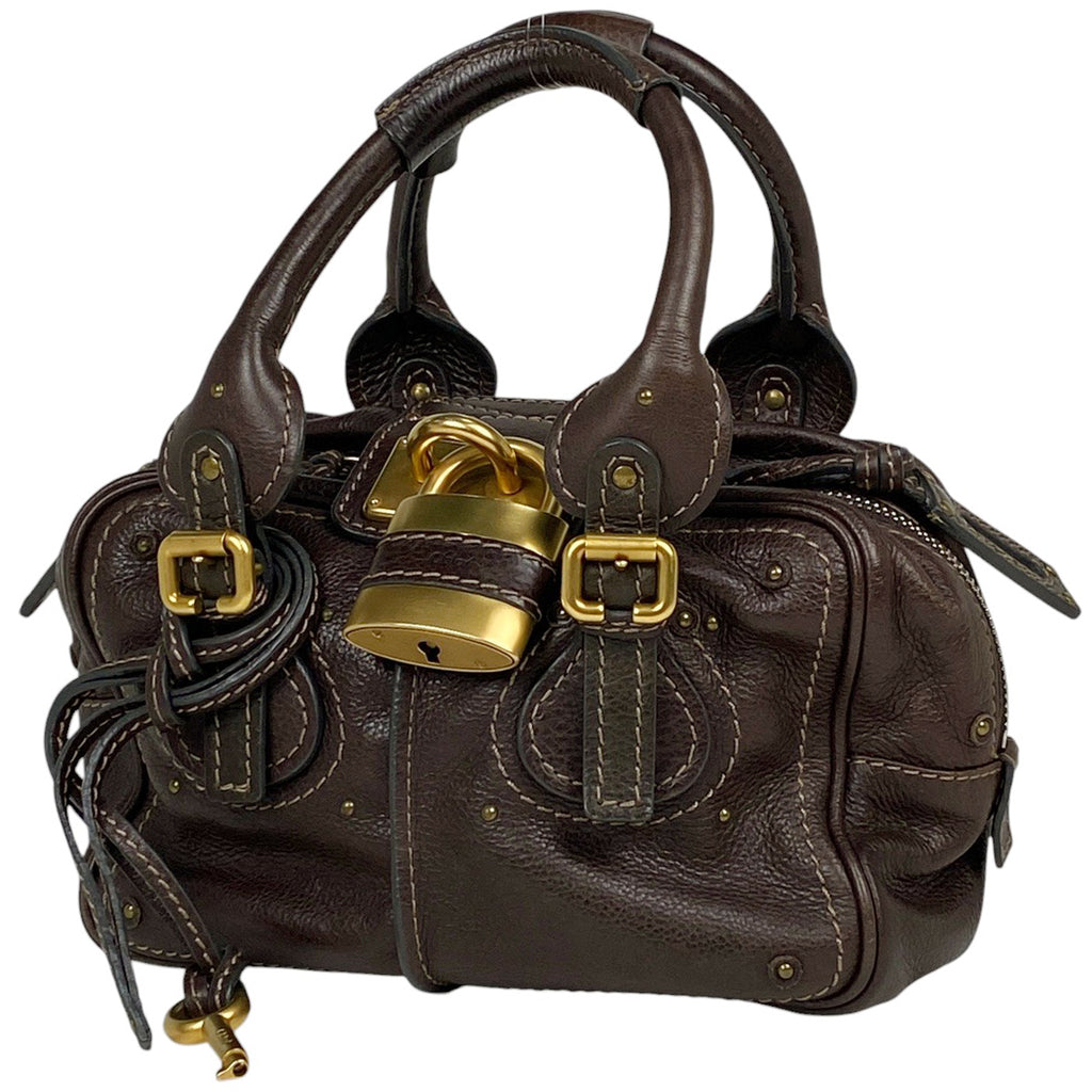 クロエ パディントン ハンドバッグ ミニ ハンドバッグ レザー ダークブラウン レディース 【中古】brbag