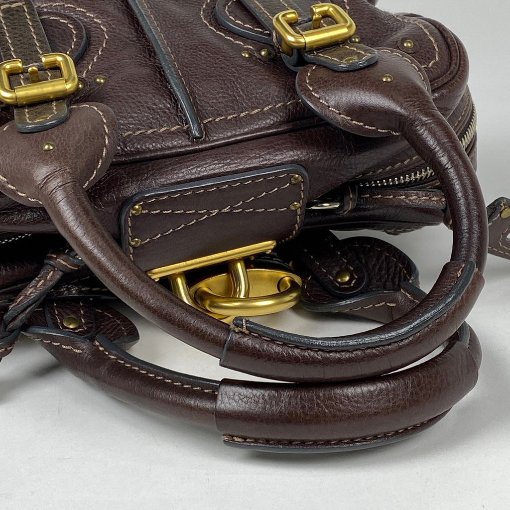 クロエ パディントン ハンドバッグ ミニ ハンドバッグ レザー ダークブラウン レディース 【中古】brbag