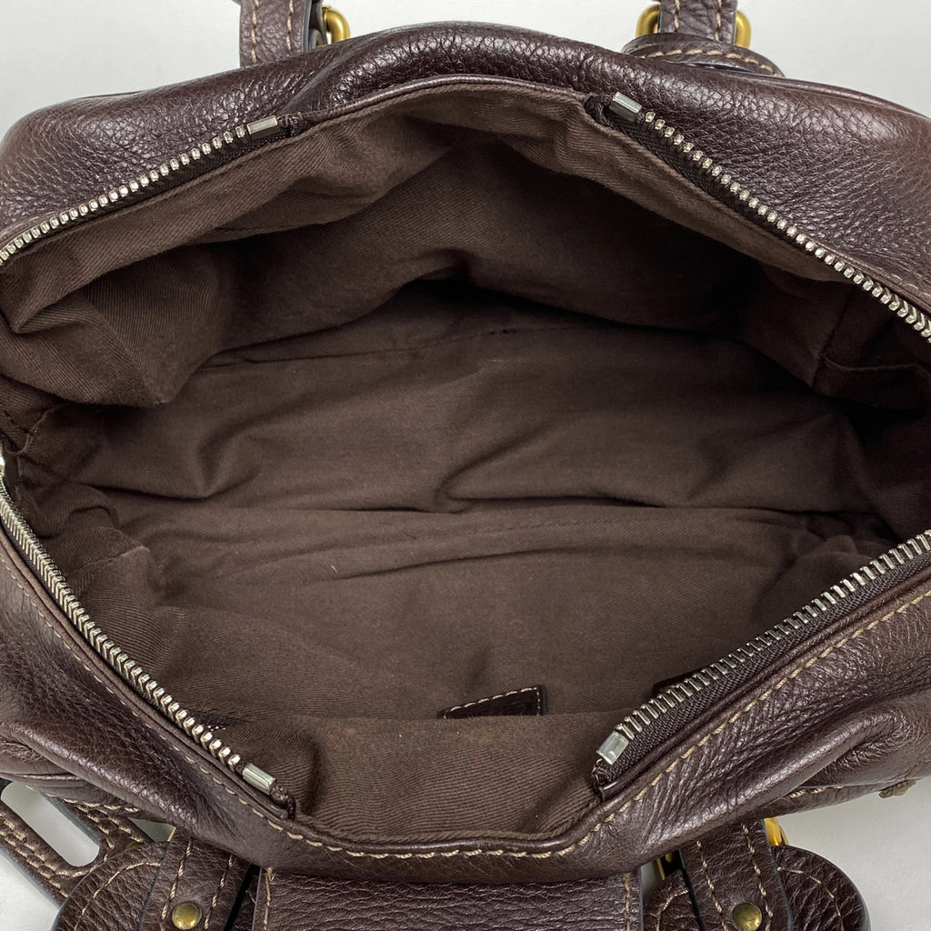 クロエ パディントン ハンドバッグ ミニ ハンドバッグ レザー ダークブラウン レディース 【中古】brbag