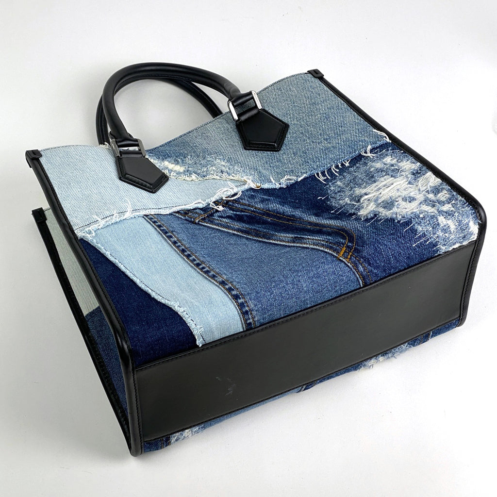 ドルチェアンドガッバーナ ロゴ トートバッグ 2WAY ショルダーバッグ ハンドバッグ デニム ブルー レディース 【中古】brbag