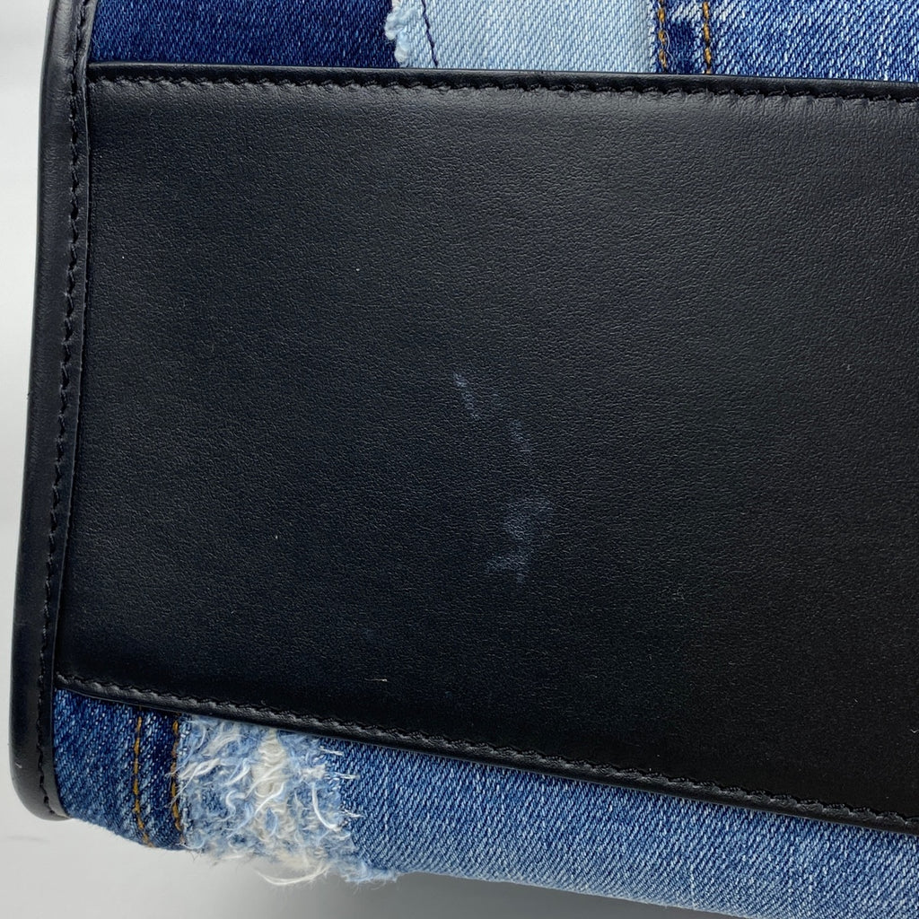 ドルチェアンドガッバーナ ロゴ トートバッグ 2WAY ショルダーバッグ ハンドバッグ デニム ブルー レディース 【中古】brbag