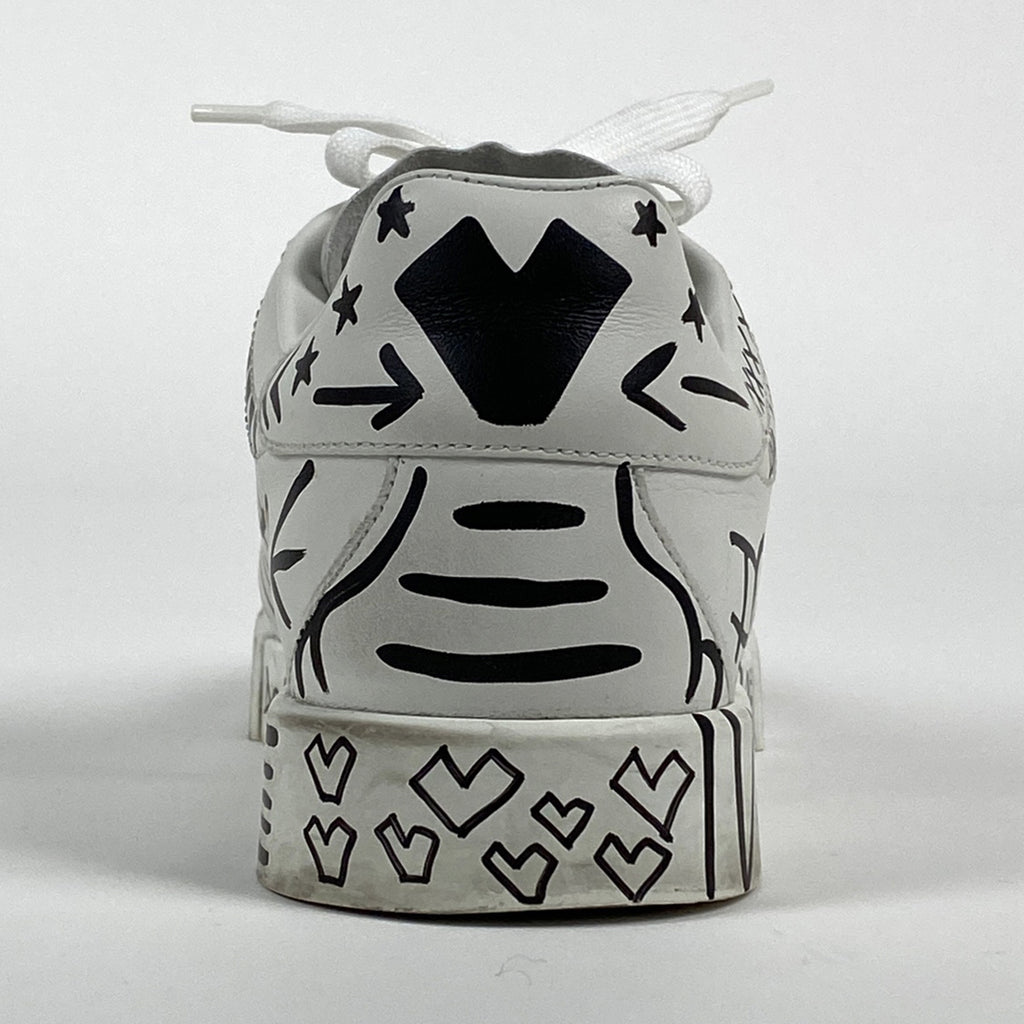 ドルチェアンドガッバーナ ハンドペインテッド スニーカー ローカット 靴 スニーカー レザー ホワイト レディース 【中古】brapp