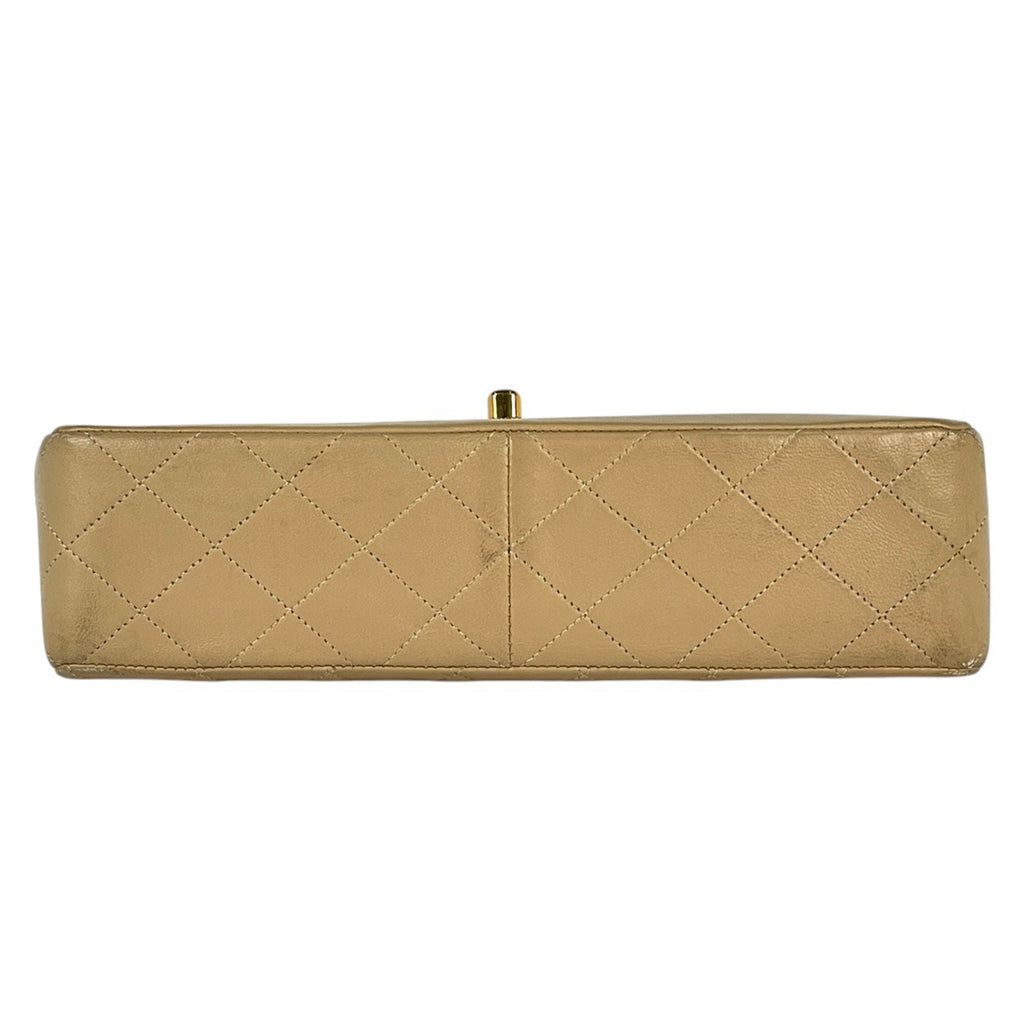 シャネル ココマーク チェーン ショルダーバッグ マトラッセ Wチェーン ショルダーバッグ レザー ベージュ レディース 【中古】brbag