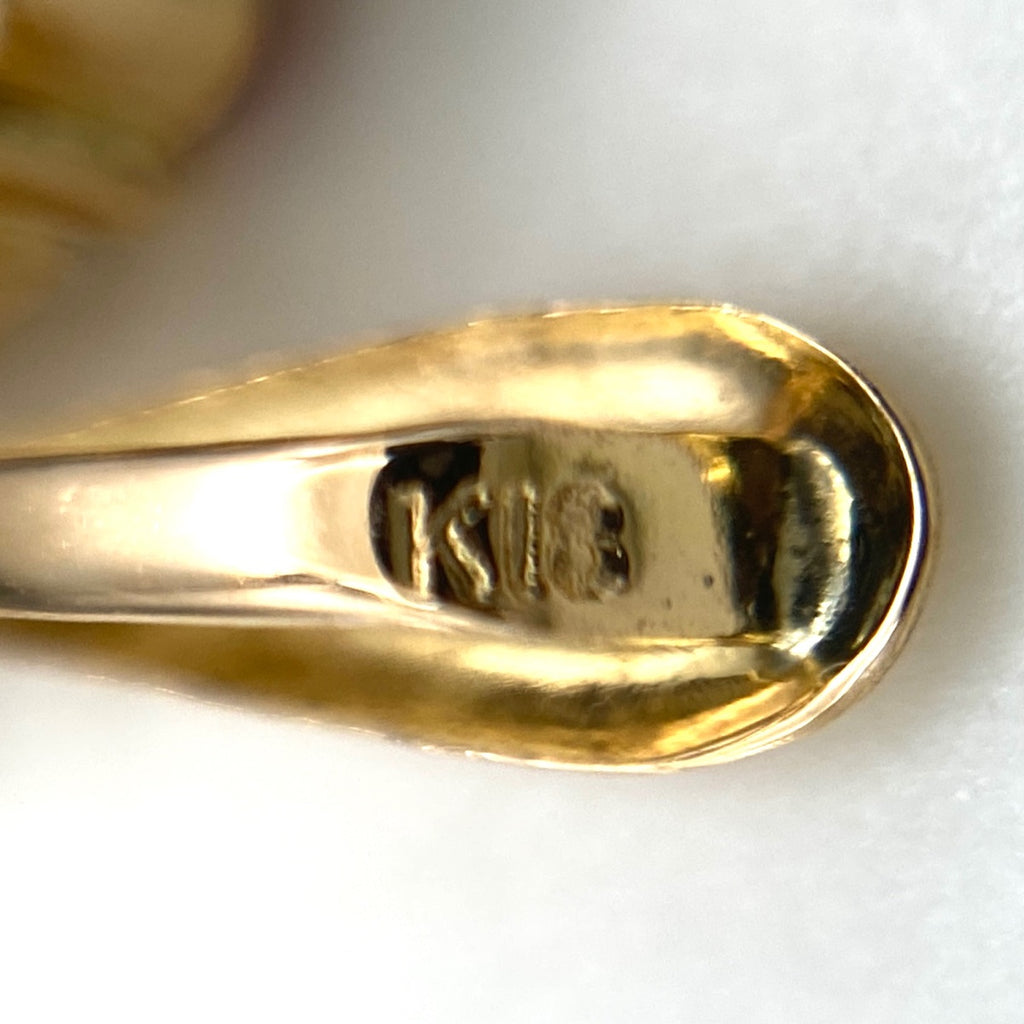 ハートモチーフ ペンダントトップ YG イエローゴールドメレダイヤ ルビー ペンダントトップ K18 ルビー メレダイヤ レディース 【中古】nbjwl