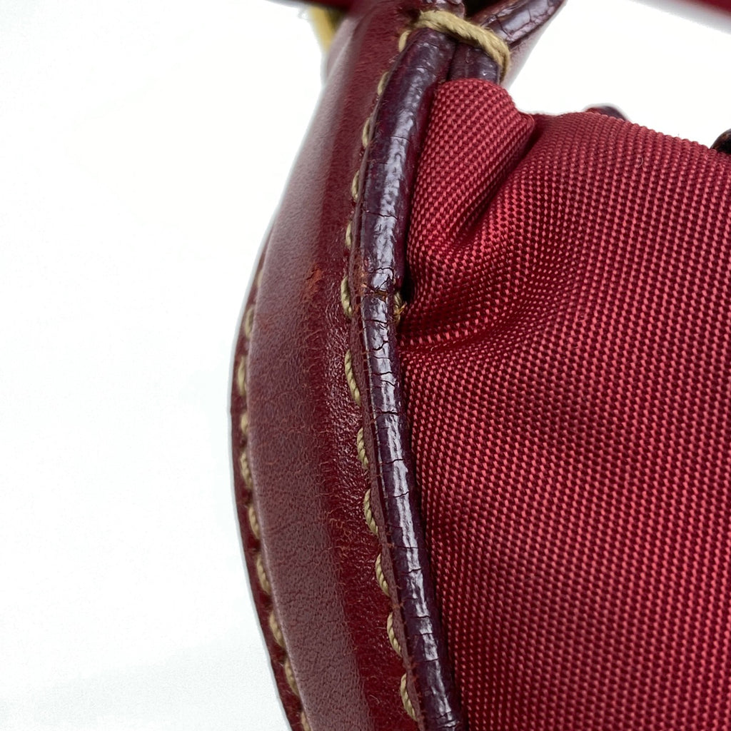 プラダ ロゴプレート ハンドバッグ 手提げ ショルダーバッグ ハンドバッグ ナイロン レッド レディース 【中古】brbag