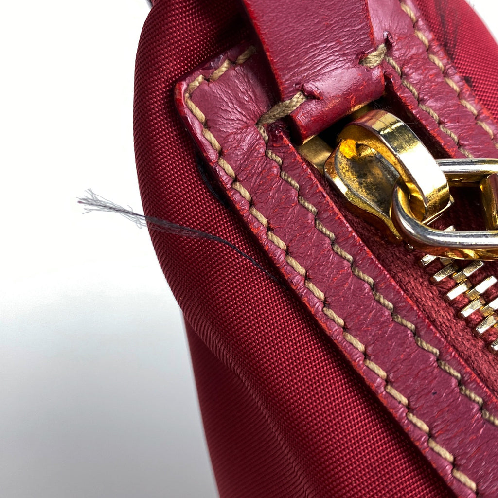 プラダ ロゴプレート ハンドバッグ 手提げ ショルダーバッグ ハンドバッグ ナイロン レッド レディース 【中古】brbag