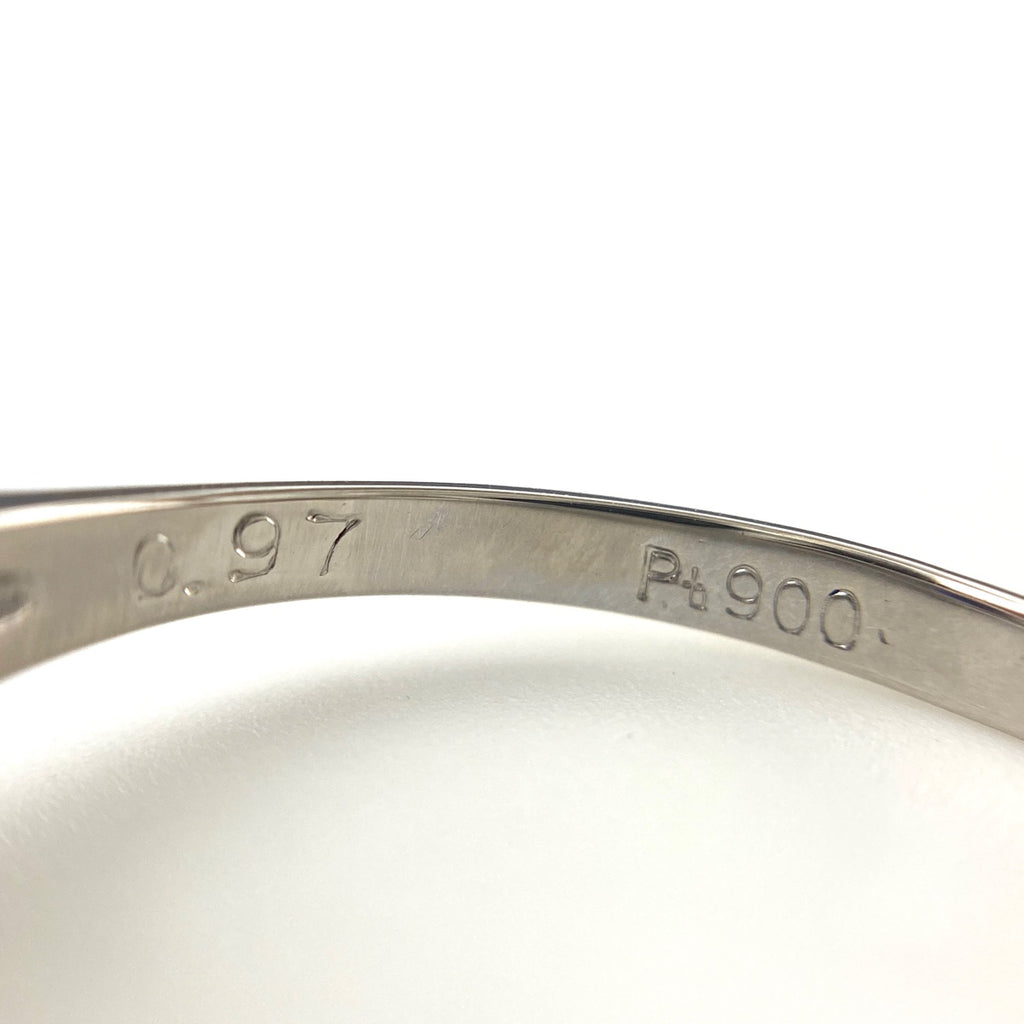サファイア デザインリング プラチナ メレダイヤ 指輪 リング 13.5号 Pt900 サファイア ダイヤモンド レディース 【中古】nbjwl