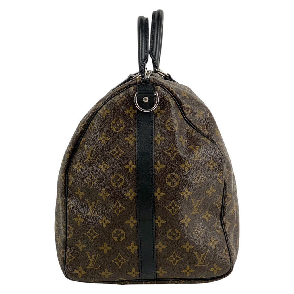 ルイ・ヴィトン キーポル バンドリエール 55 2WAY ショルダーバッグ ボストンバッグ モノグラムマカサー ブラウン ノワール(ブラック) M56714 メンズ 【中古】brbag