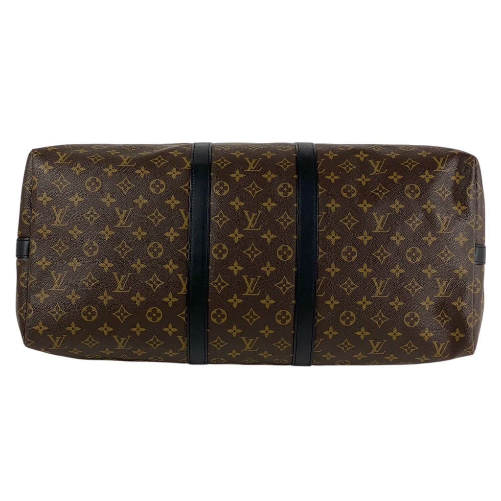 ルイ・ヴィトン キーポル バンドリエール 55 2WAY ショルダーバッグ ボストンバッグ モノグラムマカサー ブラウン ノワール(ブラック) M56714 メンズ 【中古】brbag