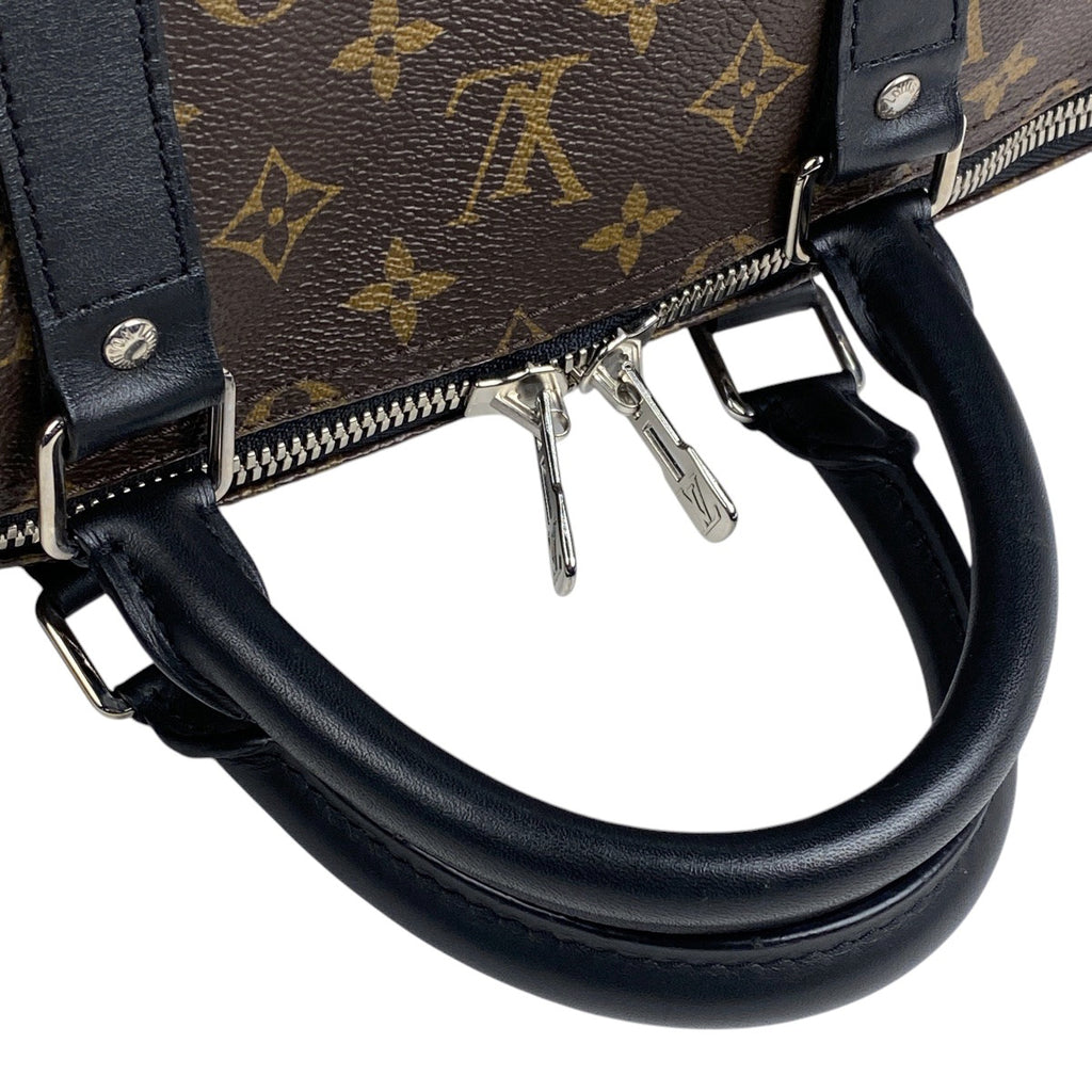 ルイ・ヴィトン キーポル バンドリエール 55 2WAY ショルダーバッグ ボストンバッグ モノグラムマカサー ブラウン ノワール(ブラック) M56714 メンズ 【中古】brbag