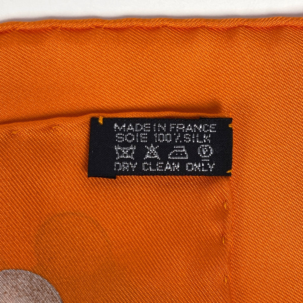 エルメス カレ 90 La Musique des Spheres 球体が奏でる音楽 スカーフ シルク オレンジ マルチカラー レディース 【中古】brbag