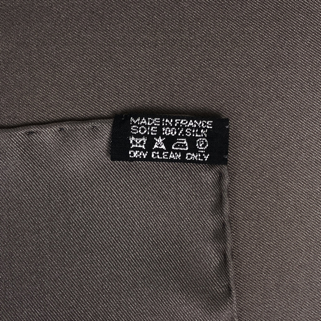 エルメス カレ 90 EX-LIBRIS エクスリブリス スカーフ シルク グレー レディース 【中古】brbag