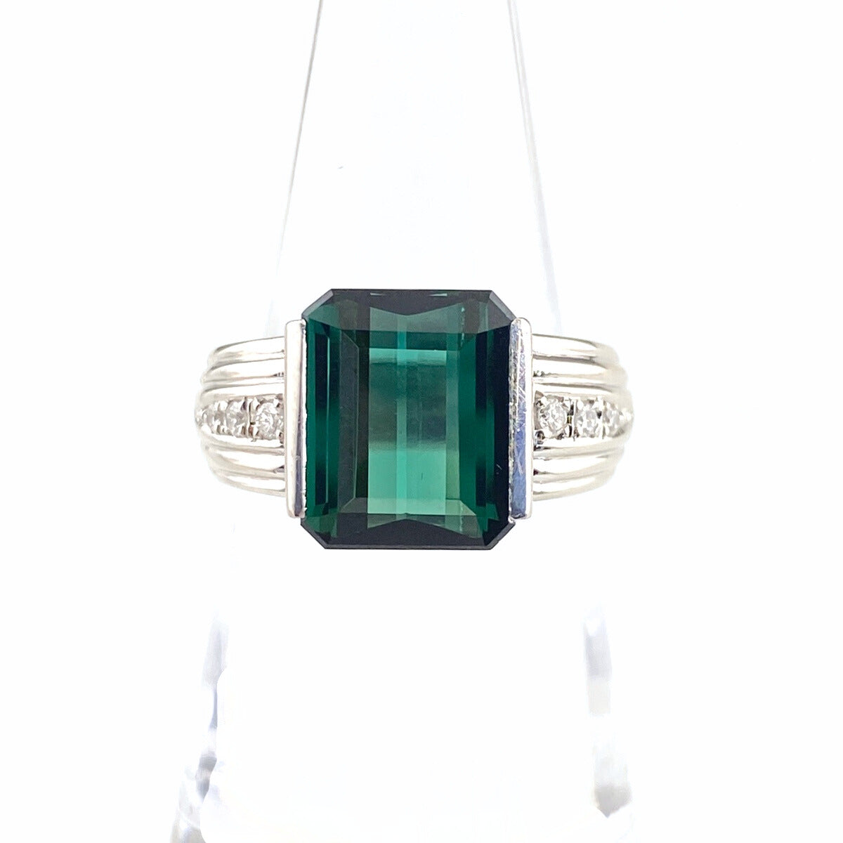 Pt900 トルマリン デザインリング プラチナ 指輪 14号 Y01781 Pt900 トルマリン デザインリング プラチナ 指輪 14号 Y01781-吾輩は猫