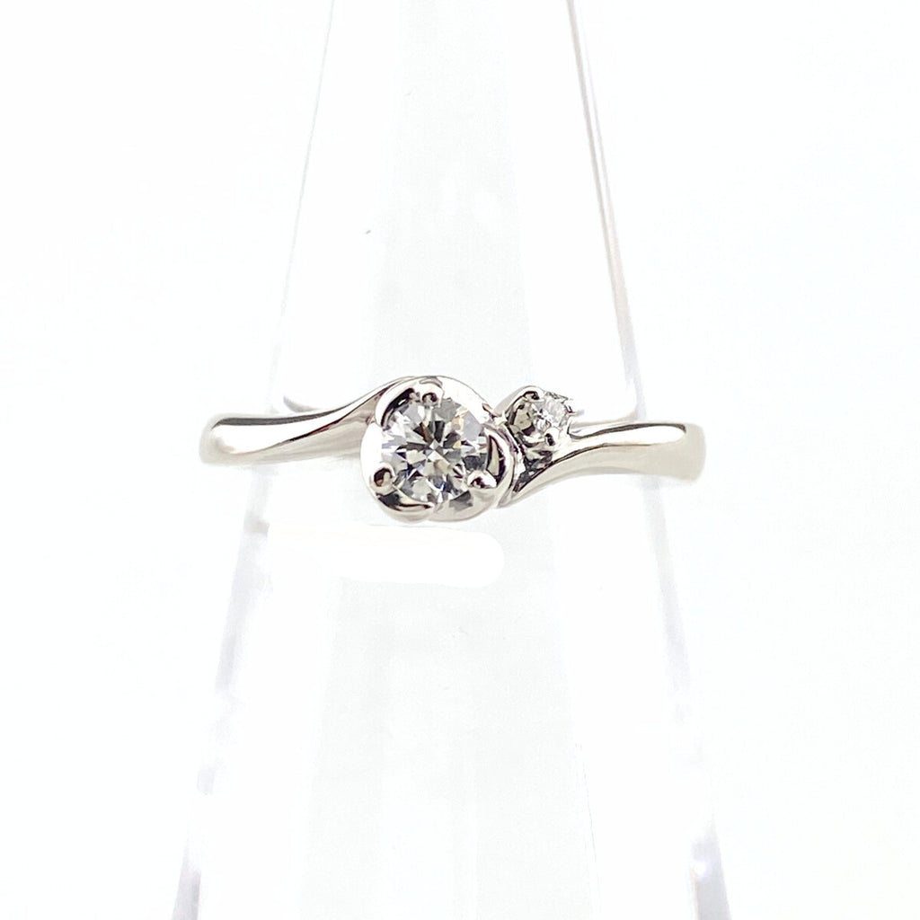 ヨンドシー メレダイヤ デザインリング プラチナ 指輪 リング 6号 Pt950 ダイヤモンド レディース 【中古】brjwl