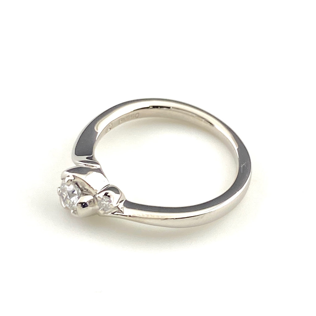 ヨンドシー メレダイヤ デザインリング プラチナ 指輪 リング 6号 Pt950 ダイヤモンド レディース 【中古】brjwl