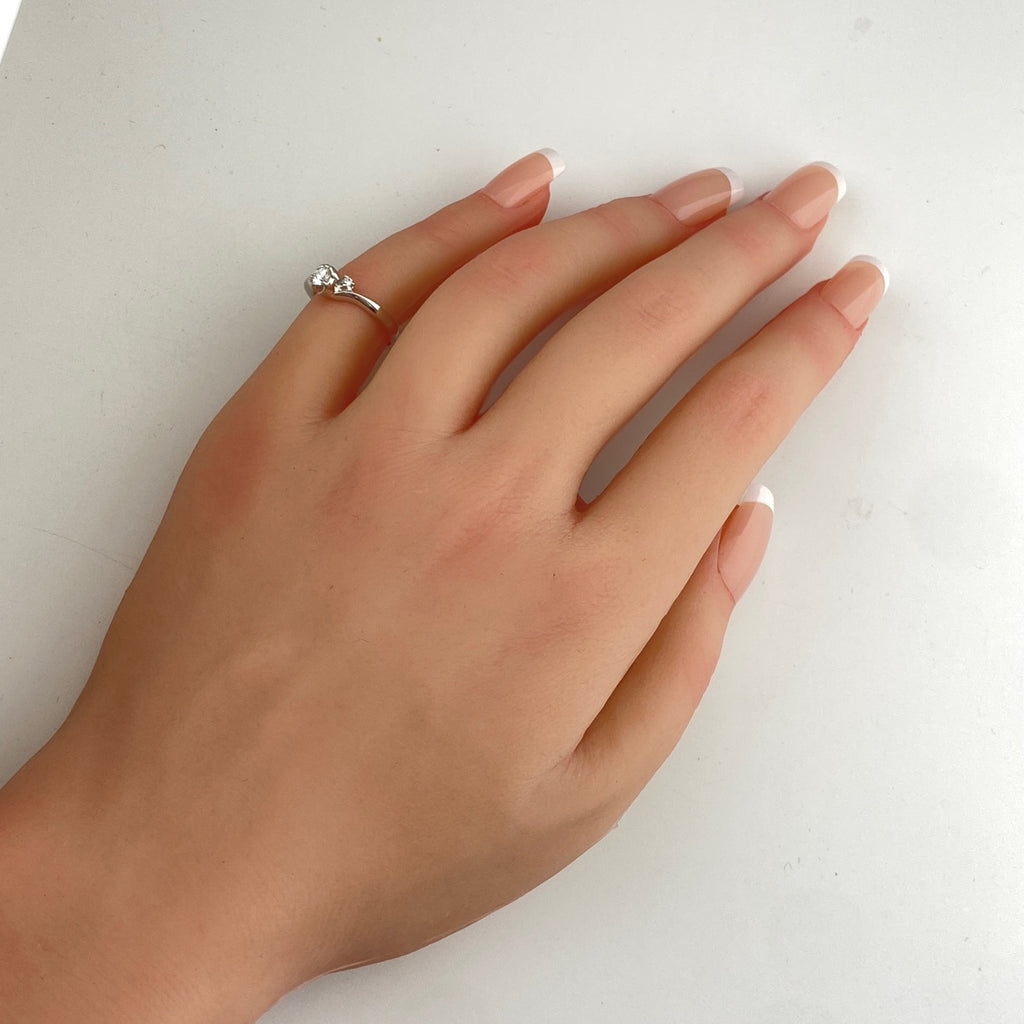 ヨンドシー メレダイヤ デザインリング プラチナ 指輪 リング 6号 Pt950 ダイヤモンド レディース 【中古】brjwl