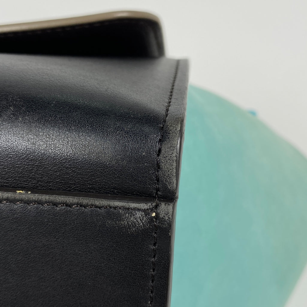 セリーヌ トラペーズ ハンドバッグ 手提げ ハンドバッグ レザー ブラック ベージュ W-VP-2135 レディース 【中古】brbag