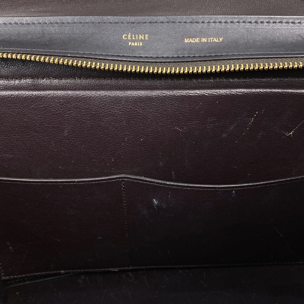 セリーヌ トラペーズ ハンドバッグ 手提げ ハンドバッグ レザー ブラック ベージュ W-VP-2135 レディース 【中古】brbag